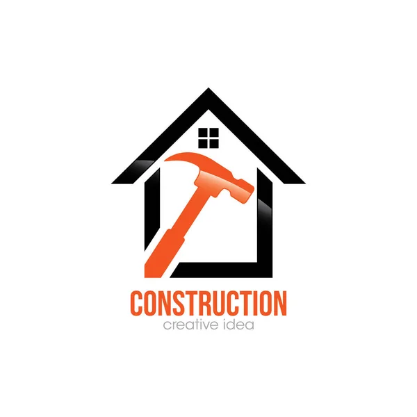 Criação Home Construção Conceito Logo Design Modelo Vetor — Vetor de Stock