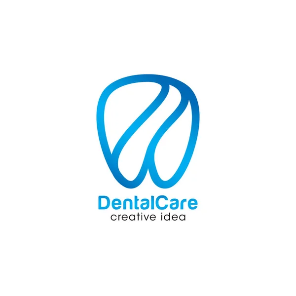 Dental Care Creative Concept Logótervezés Sablon — Stock Vector