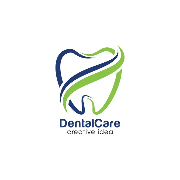 Creatief Concept Voor Tandheelkundige Zorg Logo Design Template — Stockvector