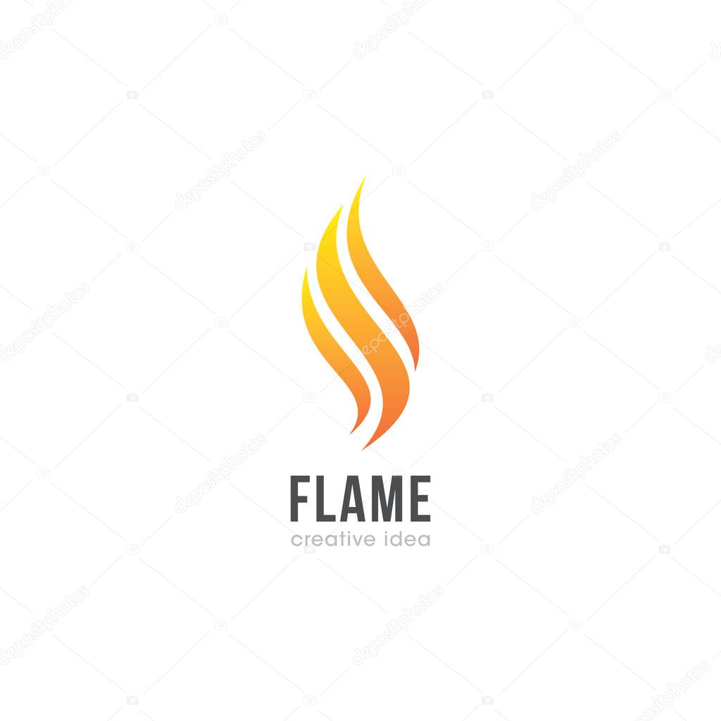 Creative Flame Concept Logo Design Template Vector