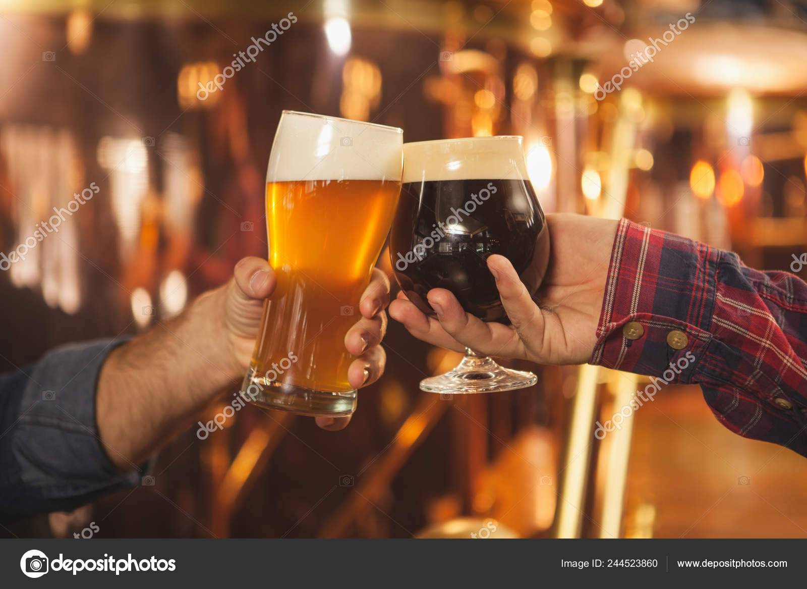 Cropped Close Two Men Clinking Beer Glasses Together Celebrating Beer Stock  Photo by ©zeroteam13@gmail.com 244523860