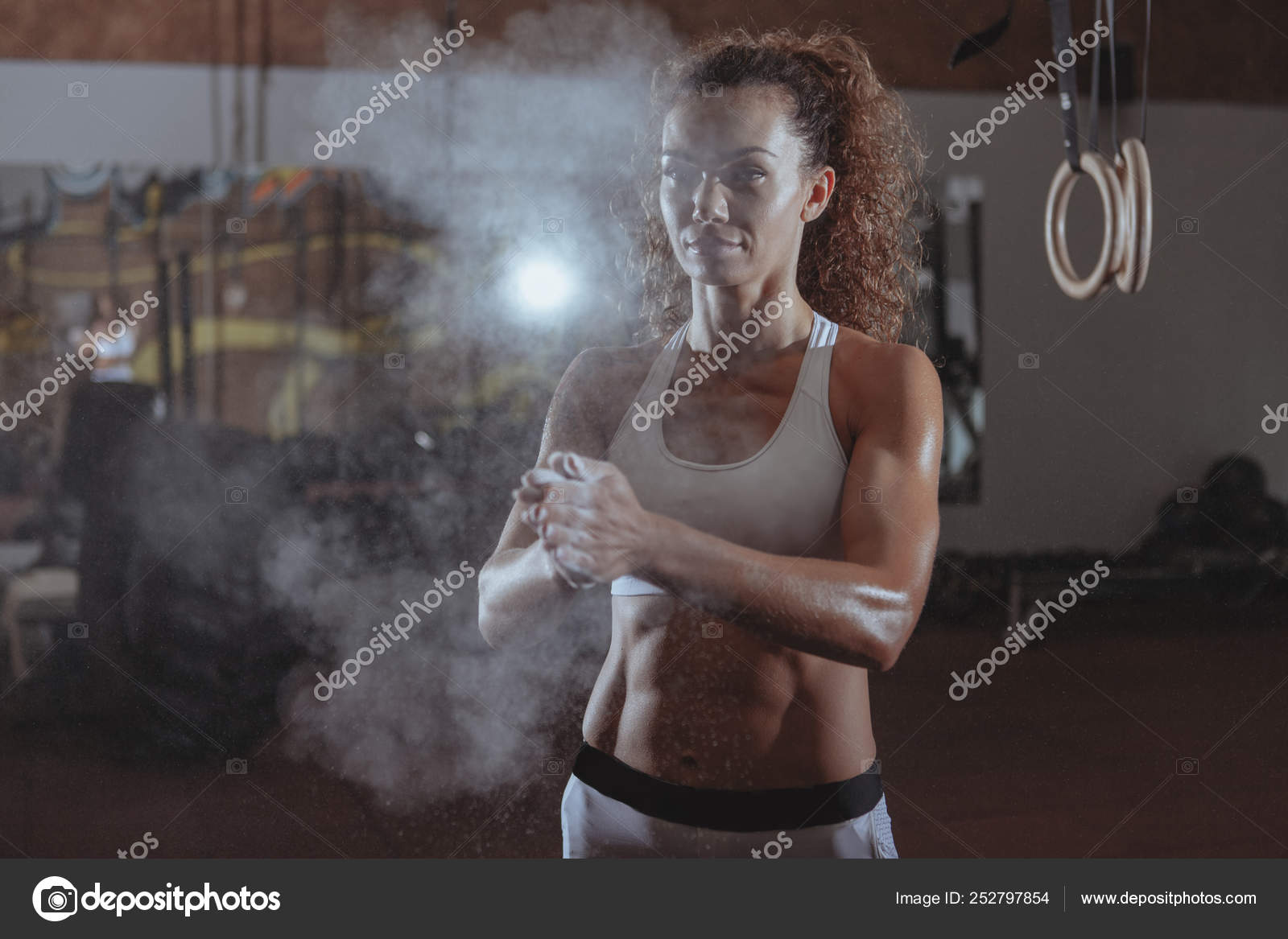 Beautiful Fit Crossfit Woman Exercising Stock Image - Image of gymnastic,  focused: 143932117