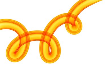 Neon orange 3d hand drawn loops abstract line ilustration clipart
