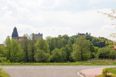 Bad Bentheim, Aşağı Saksonya, Almanya - 19 Mayıs 2019: Bentheim ortaçağ tepe kalesi ilk olarak 11..