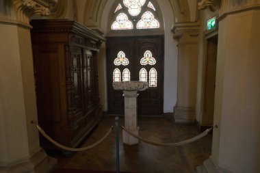 Bad Bentheim, Aşağı Saksonya, Almanya - 19 Mayıs 2019: Bentheim ortaçağ tepe kalesi - Müze