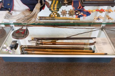 Bad Bentheim, Aşağı Saksonya, Almanya - 19 Mayıs 2019: Bentheim ortaçağ tepe kalesi - Müze