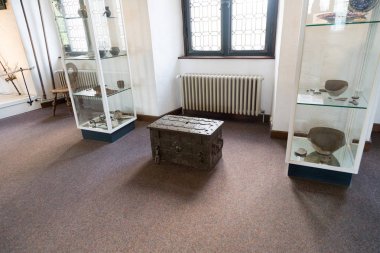 Bad Bentheim, Aşağı Saksonya, Almanya - 19 Mayıs 2019: Bentheim ortaçağ tepe kalesi - Müze