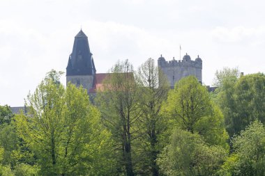 Bad Bentheim, Aşağı Saksonya, Almanya - 19 Mayıs 2019: Bentheim ortaçağ tepe kalesi ilk olarak 11..