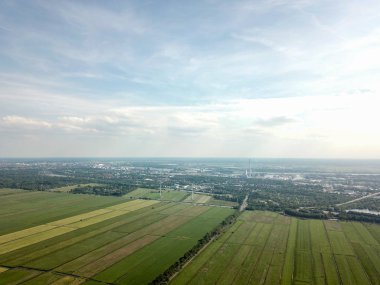 Bremen, Almanya - 1 Haziran 2019: Bremen'in havadan görünümü