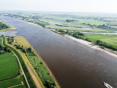 Bremen, Almanya - 1 Haziran 2019: Bremen'in havadan görünümü