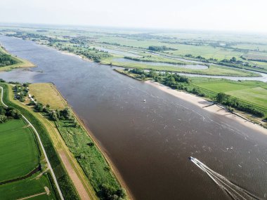 Bremen, Almanya - 1 Haziran 2019: Bremen'in havadan görünümü