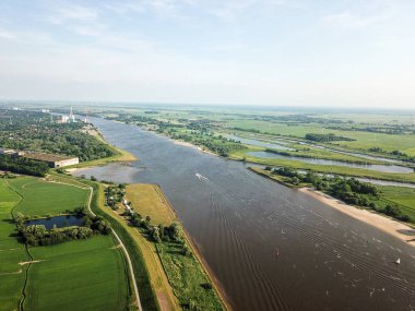Bremen, Almanya - 1 Haziran 2019: Bremen'in havadan görünümü