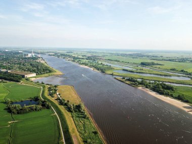 Bremen, Almanya - 1 Haziran 2019: Bremen'in havadan görünümü
