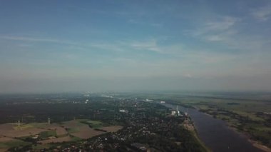 Bremen, Almanya - 1 Haziran 2019: Bremen'in havadan görünümü