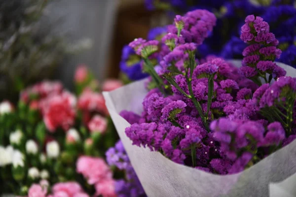 Färgglada Blommor Blomsteraffär — Stockfoto