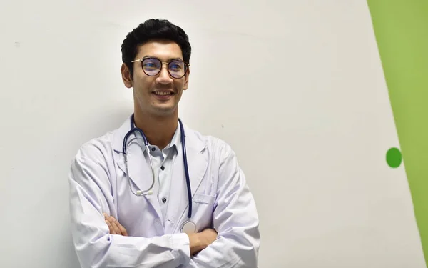Photos of young doctors in work uniforms