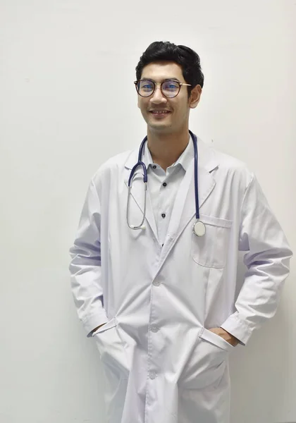 Photos of young doctors in work uniforms