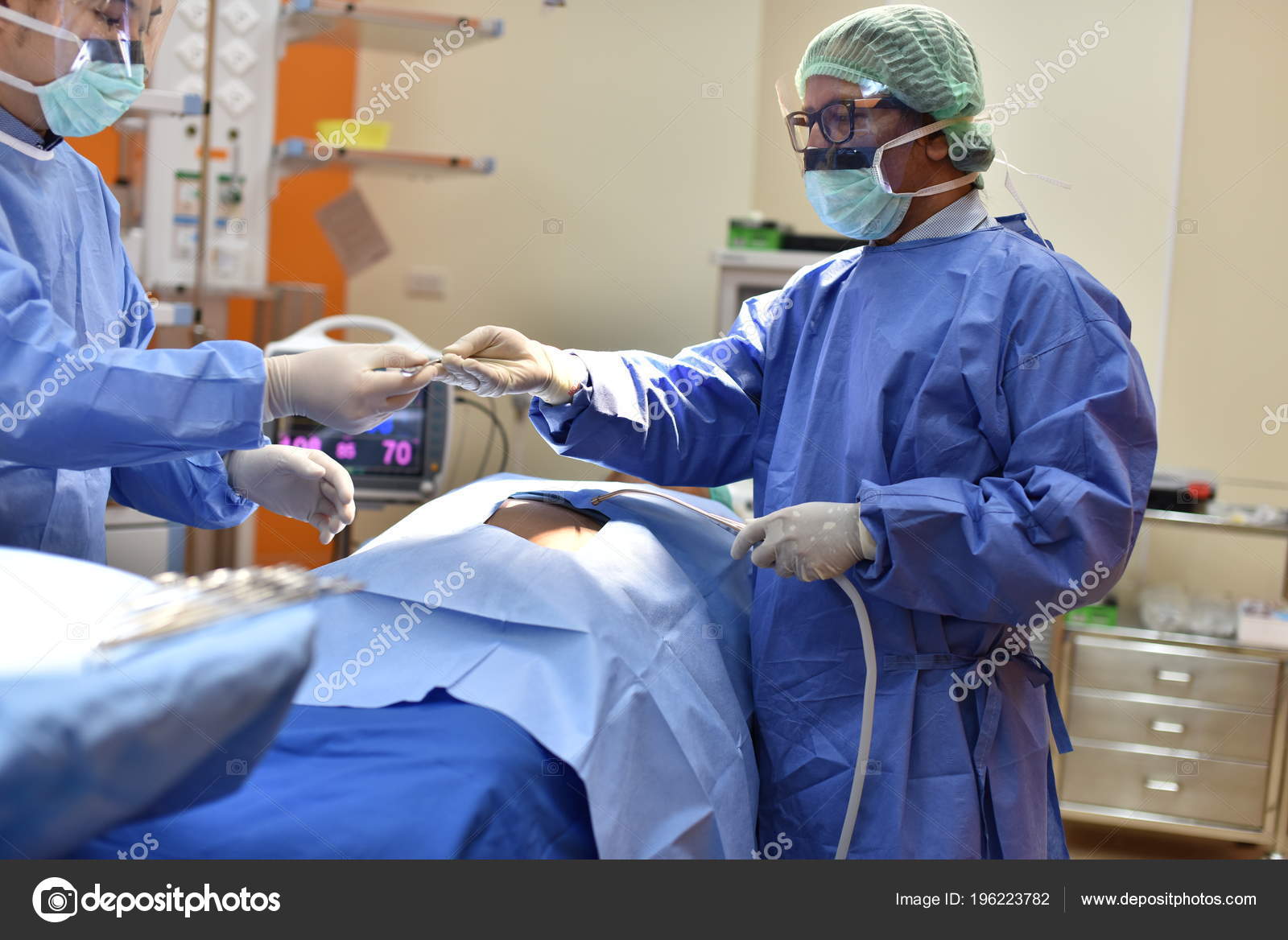 Medical Team Performing Surgical Operation Modern Operating