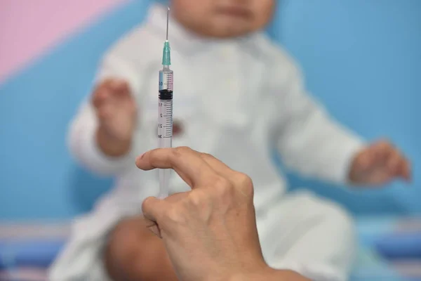 Children Crying Scared Doctors Children Who Treated Children Get Vaccinated — Stock Photo, Image