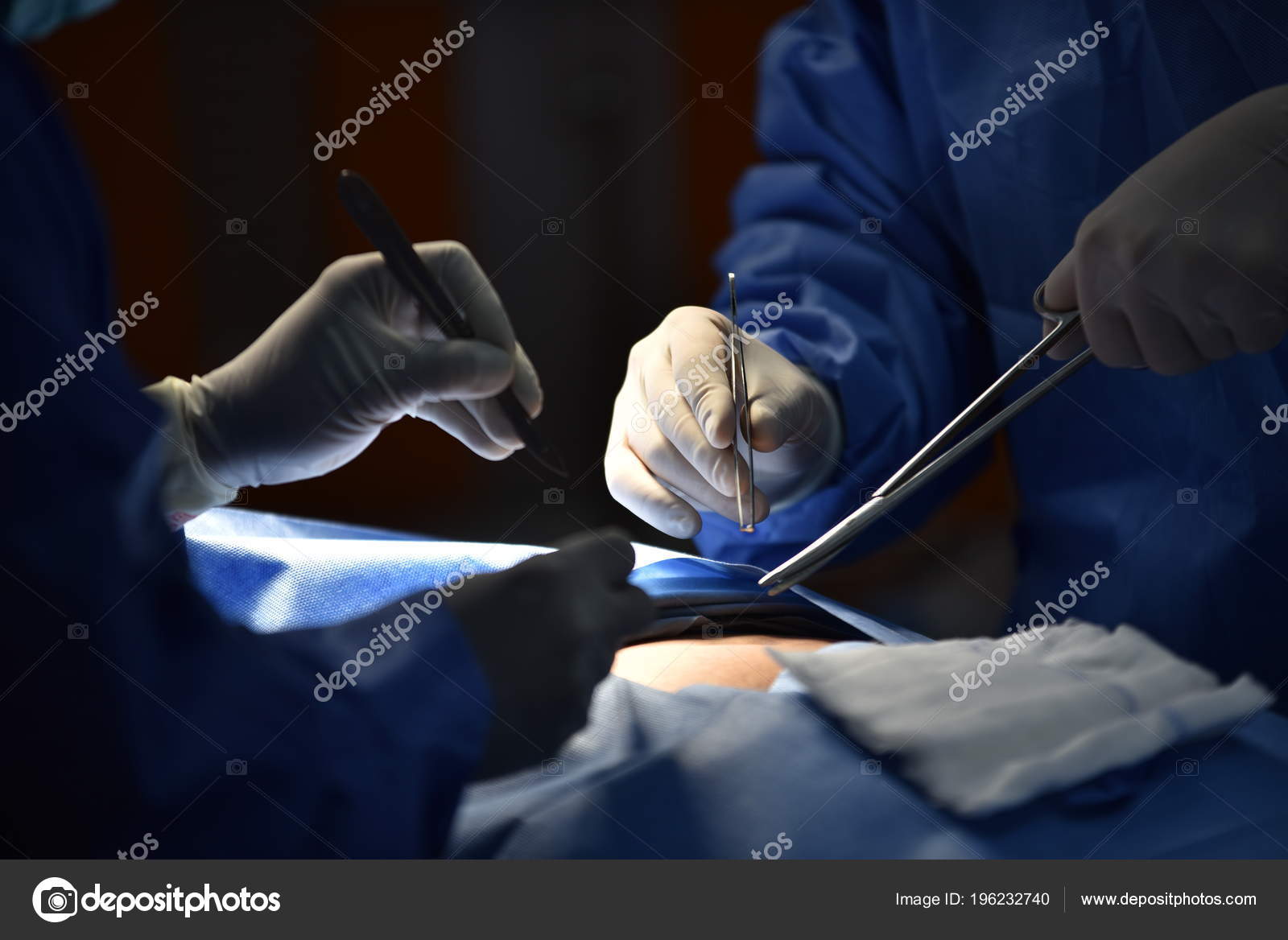 Operating Room Scrub Nurse Preparing Medical Instruments