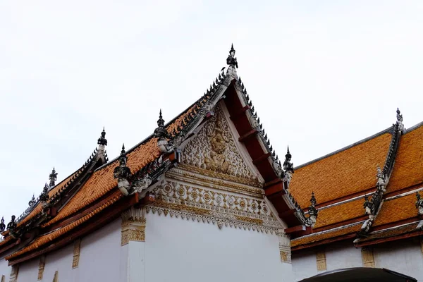 Thai Temples Beautiful White Pagoda Beautiful Stucco Designs Ancient Buddha — Stock Photo, Image