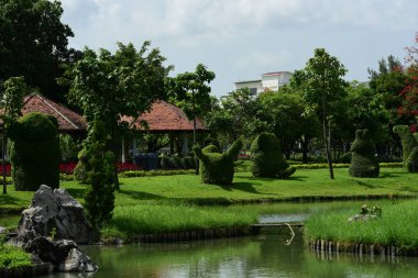 Bahar Balosu Bahçesi. Renkli çiçeklerden oluşan güzel bir bahçe. Bahçe düzenlemeleri. Park et. Güzel Bahçe.