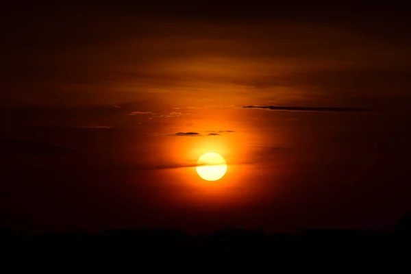 Sky Field Clouds Sunset Sunset Landscape Field Sky Dark Clouds — Stock Photo, Image