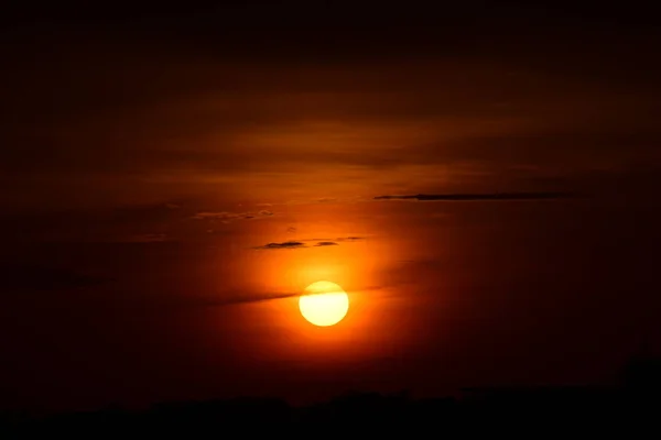 Sky Field Clouds Sunset Sunset Landscape Field Sky Dark Clouds — Stock Photo, Image