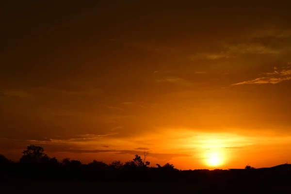 Ciel Champ Nuages Coucher Soleil Coucher Soleil Paysage Champ Ciel — Photo