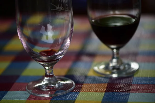 Wine Glasses Table Close — Stock Photo, Image