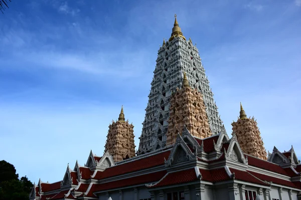 Thai Pattern Gold Color Decoration Beautiful Temple Clear Sky Thailand — Stock Photo, Image