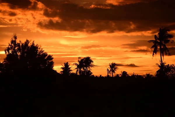 Cielo Campo Nubes Puesta Sol Puesta Sol Paisaje Campo Cielo —  Fotos de Stock