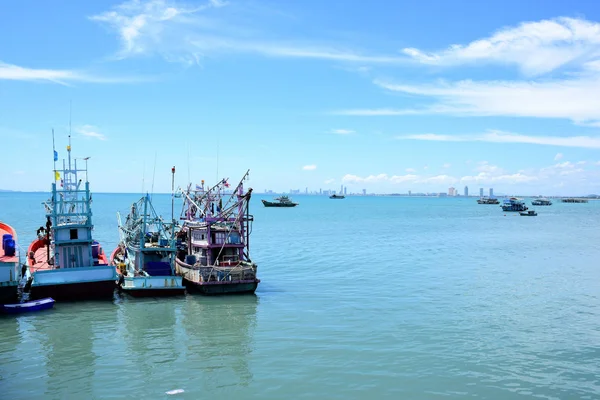 Vista Mar Pequeño Barco Muelle Pesca Pequeño Barco Pesca Puede —  Fotos de Stock