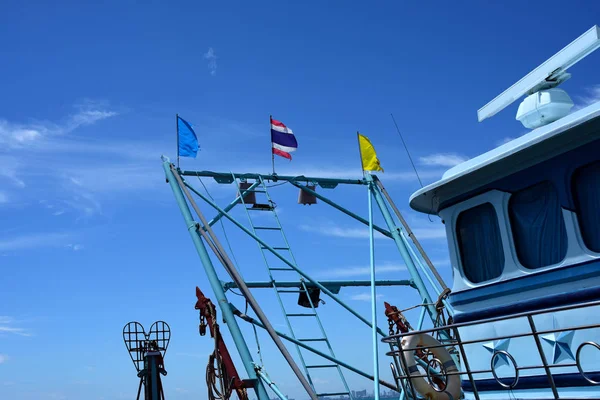 Meerblick Und Kleines Boot Fischersteg Und Kleines Fischerboot Thailändisches Leben — Stockfoto