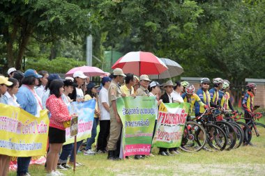Pluak Daeng farklı gruplardan amatör sporcular etkinliğe katılan. Sağlığı geliştirme ve Pluakdaeng bölgesinde, 24 Haziran 2018: Rayong, Tayland insanlar uyuşturucu direnmeye.