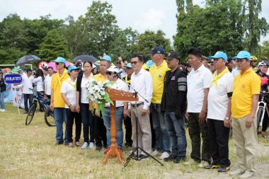 Pluak Daeng farklı gruplardan amatör sporcular etkinliğe katılan. Sağlığı geliştirme ve Pluakdaeng bölgesinde, 24 Haziran 2018: Rayong, Tayland insanlar uyuşturucu direnmeye.