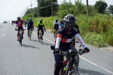 Pluak Daeng farklı gruplardan amatör sporcular etkinliğe katılan. Sağlığı geliştirme ve Pluakdaeng bölgesinde, 24 Haziran 2018: Rayong, Tayland insanlar uyuşturucu direnmeye.