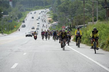 Pluak Daeng farklı gruplardan amatör sporcular etkinliğe katılan. Sağlığı geliştirme ve Pluakdaeng bölgesinde, 24 Haziran 2018: Rayong, Tayland insanlar uyuşturucu direnmeye.