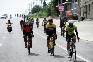 Pluak Daeng farklı gruplardan amatör sporcular etkinliğe katılan. Sağlığı geliştirme ve Pluakdaeng bölgesinde, 24 Haziran 2018: Rayong, Tayland insanlar uyuşturucu direnmeye.