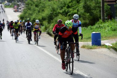 Pluak Daeng farklı gruplardan amatör sporcular etkinliğe katılan. Sağlığı geliştirme ve Pluakdaeng bölgesinde, 24 Haziran 2018: Rayong, Tayland insanlar uyuşturucu direnmeye.