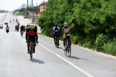 Pluak Daeng farklı gruplardan amatör sporcular etkinliğe katılan. Sağlığı geliştirme ve Pluakdaeng bölgesinde, 24 Haziran 2018: Rayong, Tayland insanlar uyuşturucu direnmeye.