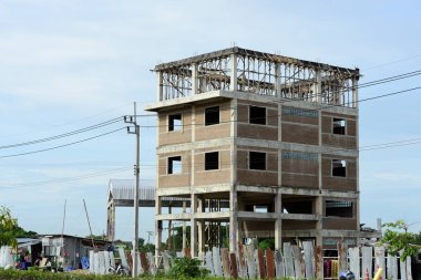 Tayland'da gündüz bina inşaatı