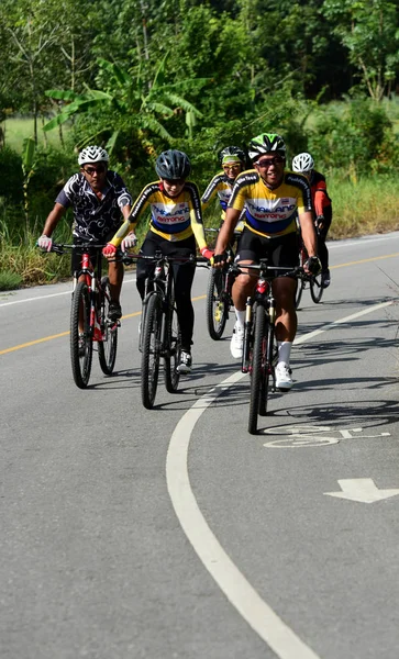 Tailândia Junho 2018 Concurso Bicicleta Estrada Rural — Fotografia de Stock