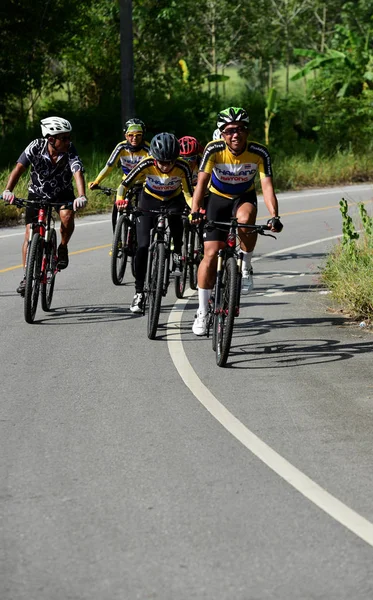 Thailand June 2018 Bicycle Competition Rural Road — Stock Photo, Image