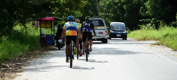 Ταϊλάνδη Ιουνίου 2018 Διαγωνισμός Ποδηλάτων Στον Αγροτικό Δρόμο — Φωτογραφία Αρχείου