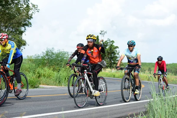 Tailândia Junho 2018 Concurso Bicicleta Estrada Rural — Fotografia de Stock