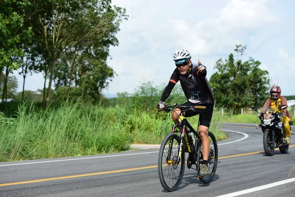 Tailândia Junho 2018 Concurso Bicicleta Estrada Rural — Fotografia de Stock