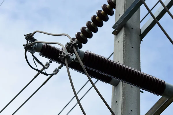 High Voltage Transmission Line High Voltage Pole Power Transmission System — Stock Photo, Image