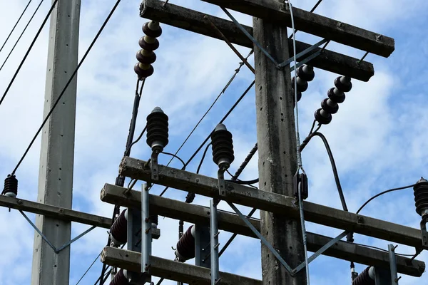 Líneas Eléctricas Alto Voltaje Pilones — Foto de Stock