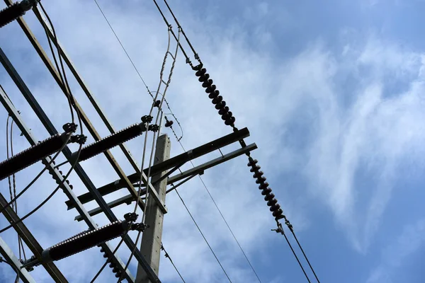 Líneas Eléctricas Alto Voltaje Pilones — Foto de Stock